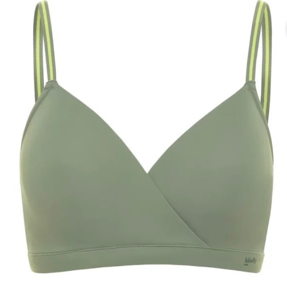 NWT-Kindly Yours Women's So Comfy Micro Wire-Free Bra in Sage Green- Size Large